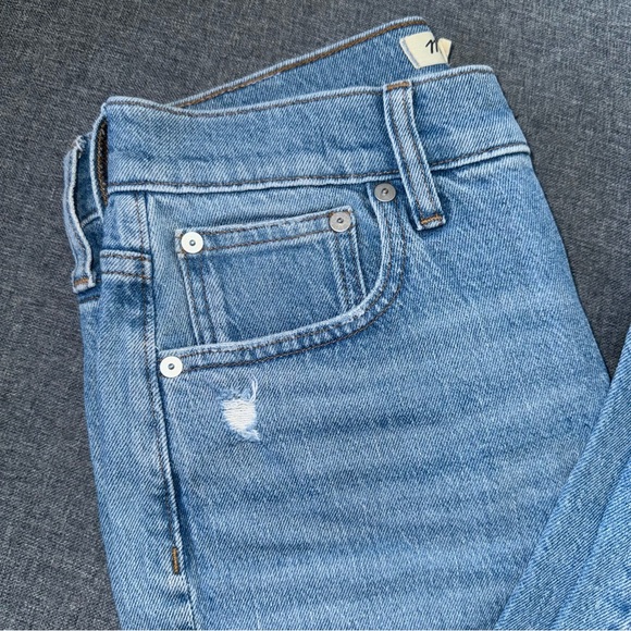 Madewell The Perfect Vintage Jean Raw Hem Straight Leg Jeans Light Wash - Picture 3 of 11